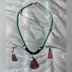 Native Artisan Necklace and earring set– Genuine Powwow Purchase